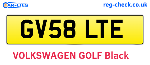 GV58LTE are the vehicle registration plates.