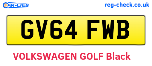 GV64FWB are the vehicle registration plates.