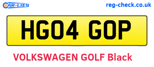 HG04GOP are the vehicle registration plates.