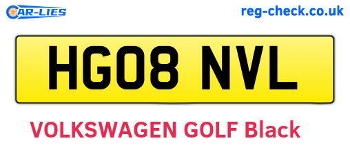 HG08NVL are the vehicle registration plates.