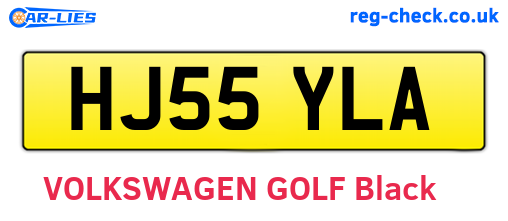 HJ55YLA are the vehicle registration plates.