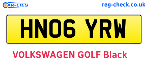HN06YRW are the vehicle registration plates.