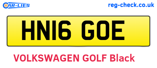 HN16GOE are the vehicle registration plates.