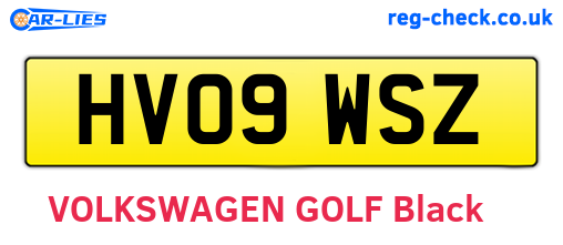 HV09WSZ are the vehicle registration plates.