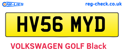 HV56MYD are the vehicle registration plates.