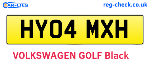 HY04MXH are the vehicle registration plates.