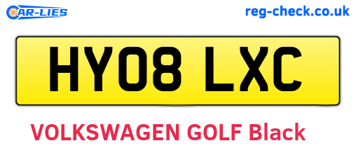 HY08LXC are the vehicle registration plates.