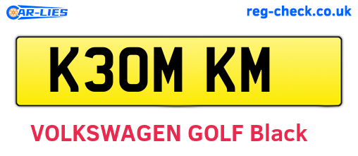 K30MKM are the vehicle registration plates.