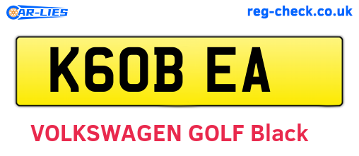 K60BEA are the vehicle registration plates.