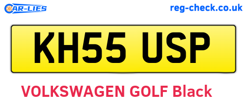 KH55USP are the vehicle registration plates.