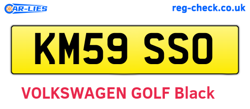 KM59SSO are the vehicle registration plates.