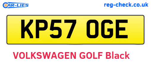 KP57OGE are the vehicle registration plates.