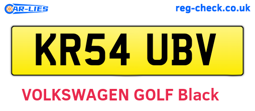 KR54UBV are the vehicle registration plates.