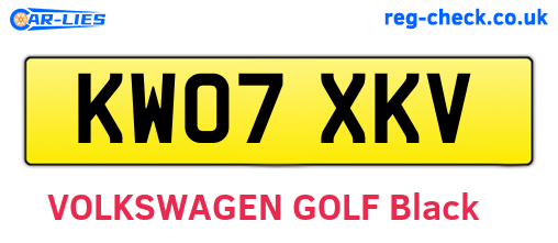 KW07XKV are the vehicle registration plates.