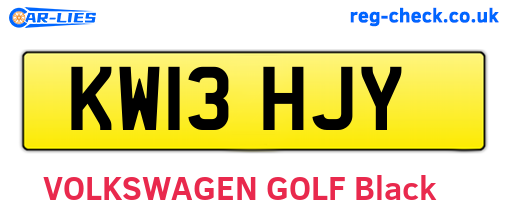 KW13HJY are the vehicle registration plates.