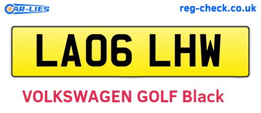 LA06LHW are the vehicle registration plates.