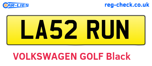LA52RUN are the vehicle registration plates.