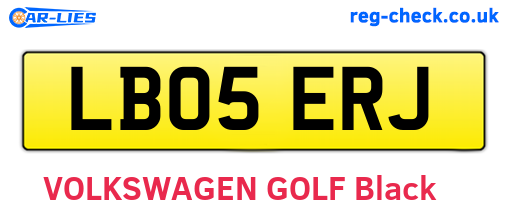 LB05ERJ are the vehicle registration plates.