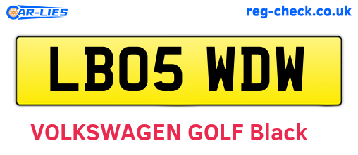 LB05WDW are the vehicle registration plates.