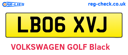 LB06XVJ are the vehicle registration plates.