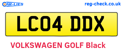 LC04DDX are the vehicle registration plates.