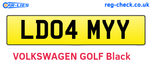 LD04MYY are the vehicle registration plates.