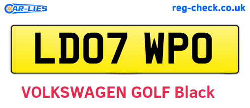 LD07WPO are the vehicle registration plates.