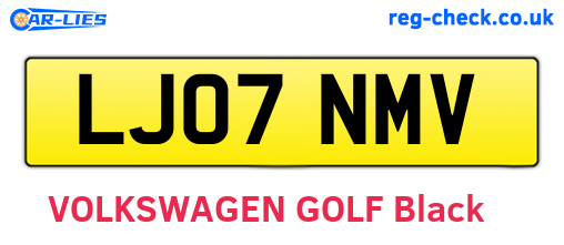 LJ07NMV are the vehicle registration plates.