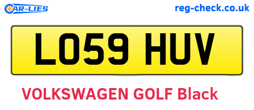 LO59HUV are the vehicle registration plates.