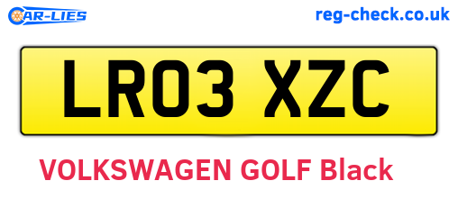 LR03XZC are the vehicle registration plates.