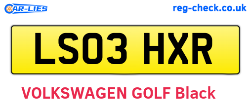 LS03HXR are the vehicle registration plates.