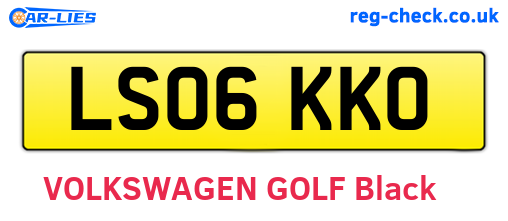 LS06KKO are the vehicle registration plates.