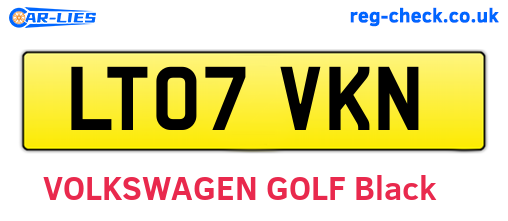 LT07VKN are the vehicle registration plates.
