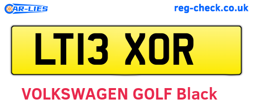 LT13XOR are the vehicle registration plates.