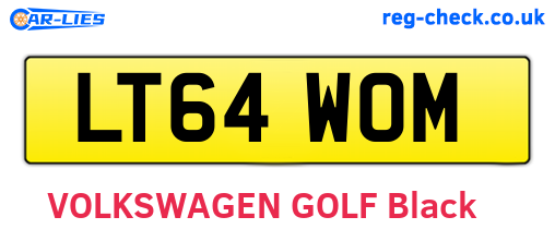 LT64WOM are the vehicle registration plates.