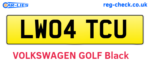 LW04TCU are the vehicle registration plates.