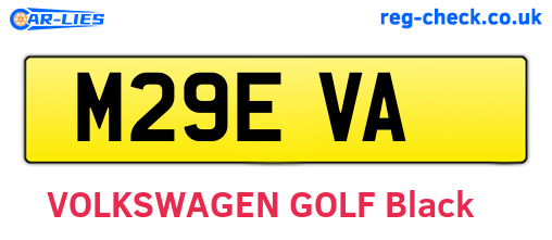 M29EVA are the vehicle registration plates.