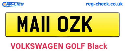MA11OZK are the vehicle registration plates.