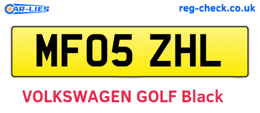 MF05ZHL are the vehicle registration plates.