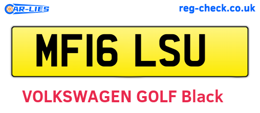 MF16LSU are the vehicle registration plates.
