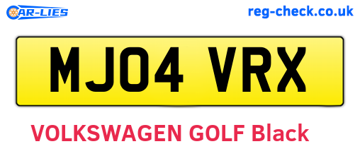 MJ04VRX are the vehicle registration plates.