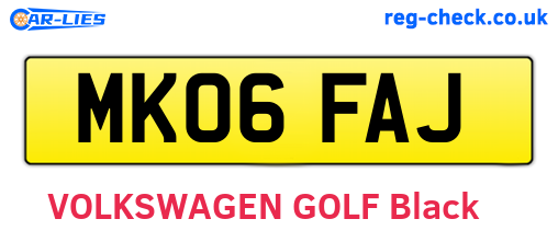 MK06FAJ are the vehicle registration plates.