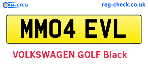 MM04EVL are the vehicle registration plates.