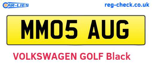 MM05AUG are the vehicle registration plates.