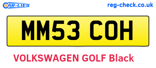 MM53COH are the vehicle registration plates.