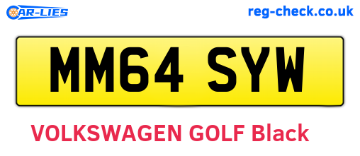 MM64SYW are the vehicle registration plates.