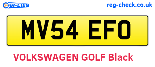 MV54EFO are the vehicle registration plates.