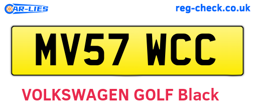 MV57WCC are the vehicle registration plates.