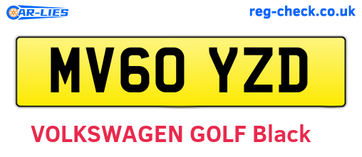 MV60YZD are the vehicle registration plates.