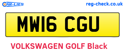 MW16CGU are the vehicle registration plates.